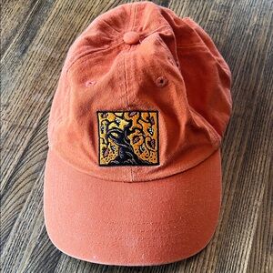 Orange Embroidered Women's Hat